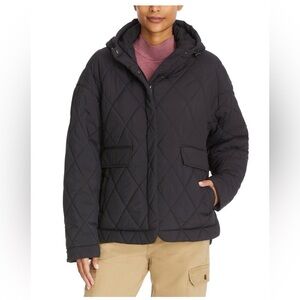 Black Quilted Bass Outdoor Women's High-Low Quilted Outdoor Puffer, Black Beauty